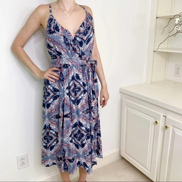 Roxy Rooftop Sunrise Strappy Midi Wrap Dress Blue Size XS NWT - Picture 6 of 15